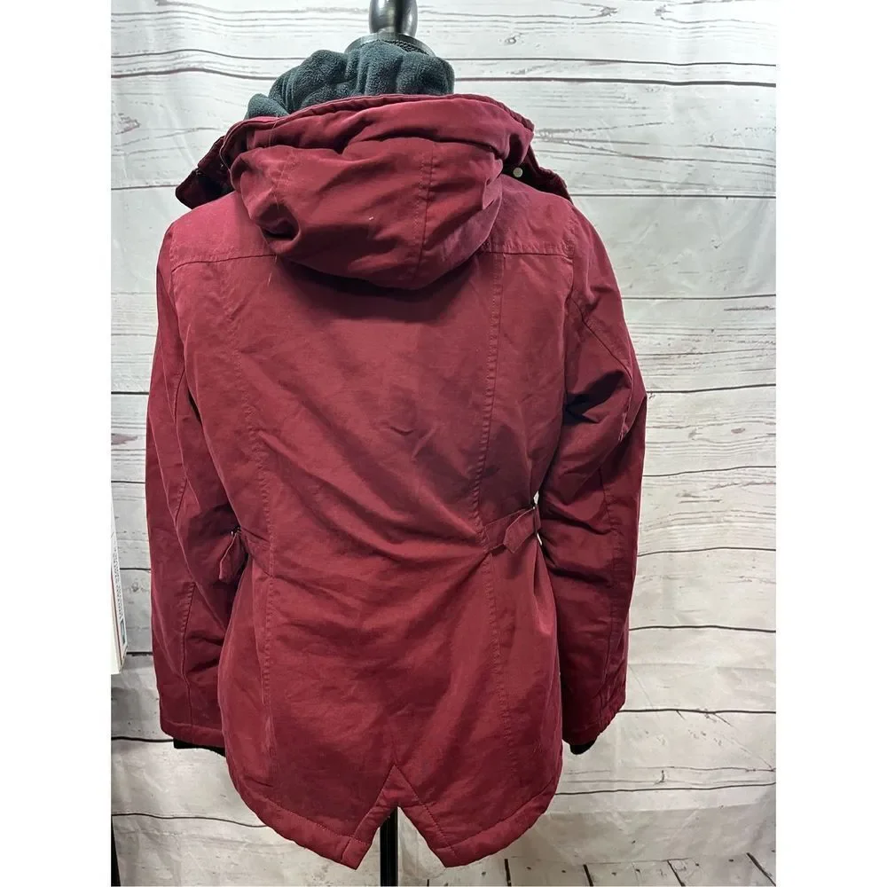 Sebby medium maroon zip up‎  puffy jacket
